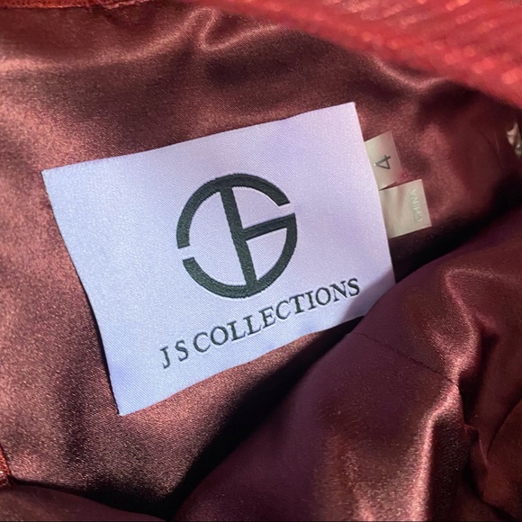 JS Collections maroon lace cocktail dress 4 - Picture 7 of 11